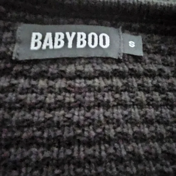 Babyboo Arabella Black Crochet Knit Halter Midi Dress Side Cutouts Women Small - Picture 11 of 11